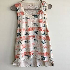 Chaser star and stripes burnout tank top tee S